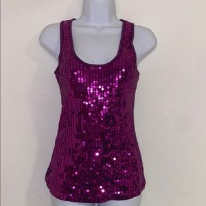 Plum Sequin Tank Top